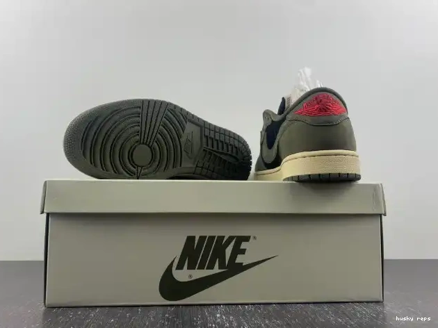 Rep Husky 'BLACK SP AIR SCOTT LOW 1 TRAVIS OLIVE' JORDAN X OG DM7866-002 0618